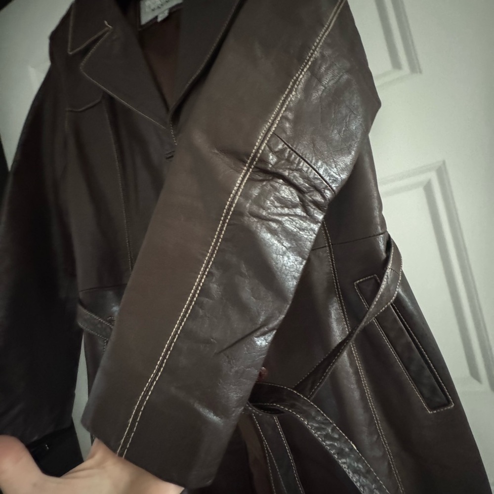 Wilsons Leather Dark Brown Trench Coat Like new - Picture 4 of 8